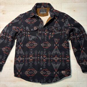 Jachs New York Men's Wool Blend Sherpa Lined Shirt Jacket Aztec Pattern Size S